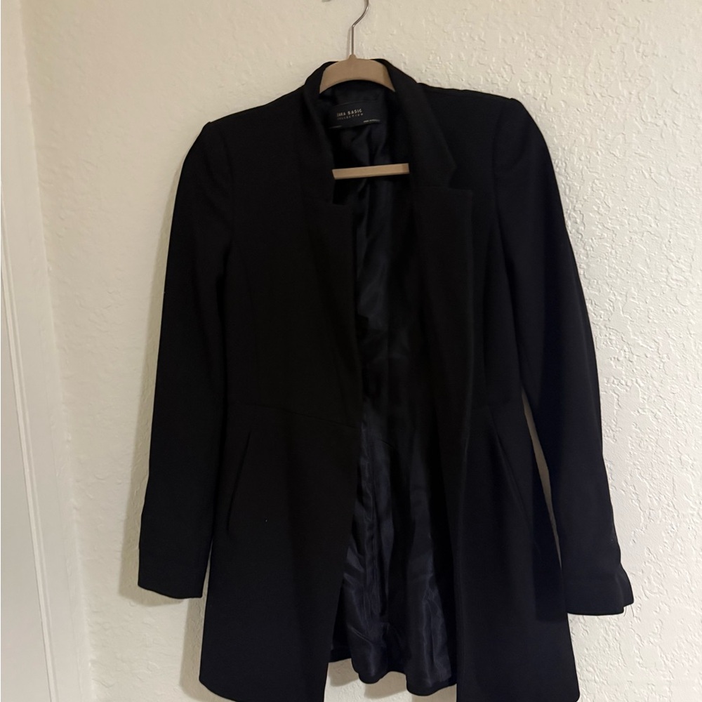 Zara Women's Elegant Black Longline Blazer